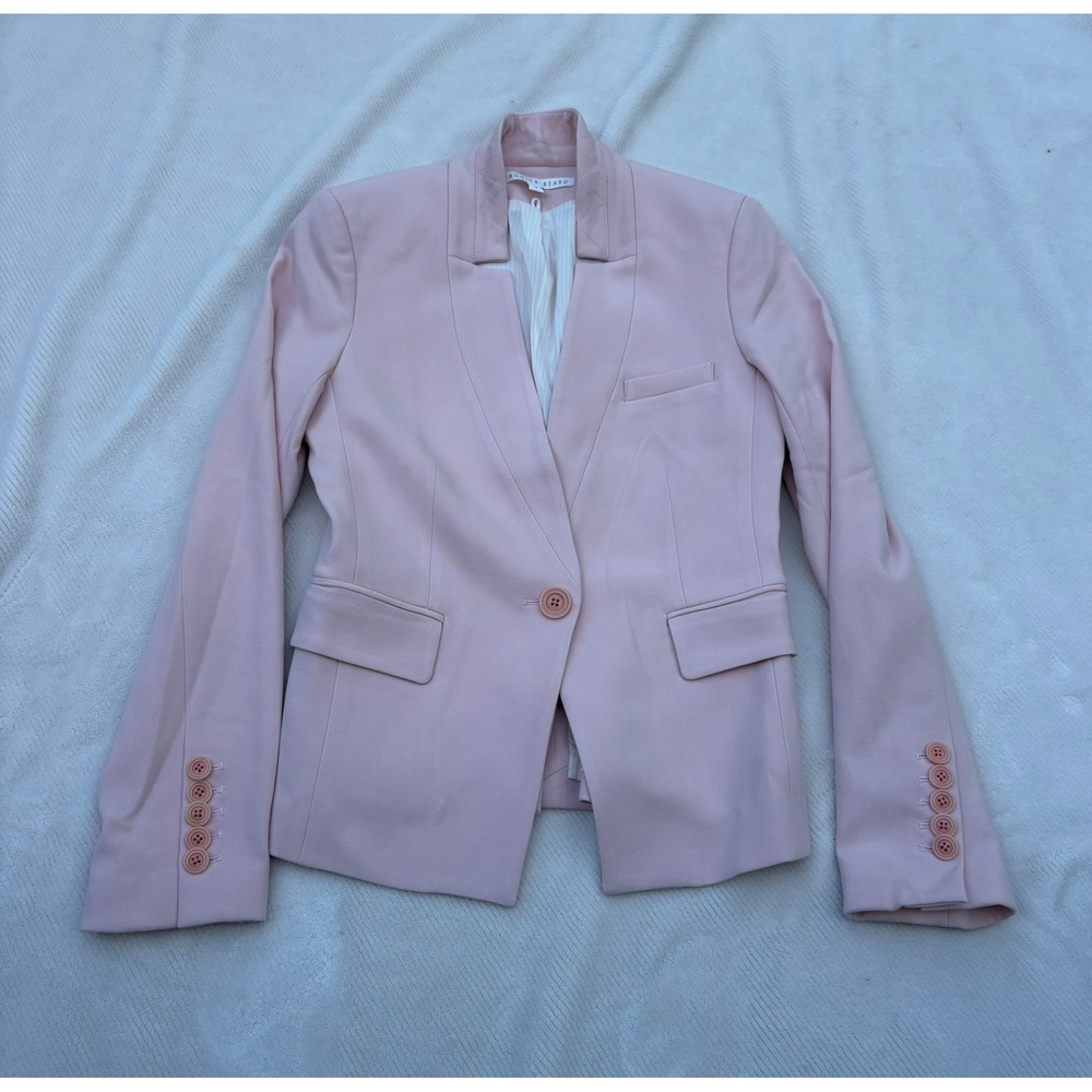 Veronica Beard Blush Farley Dickey Pink Blazer Jacket Size 2 USA Made